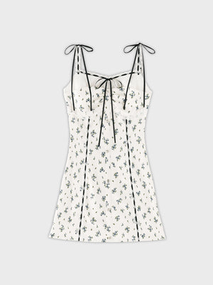 【Pre order】Strap ribbon flower mini onepiece(eme11028)