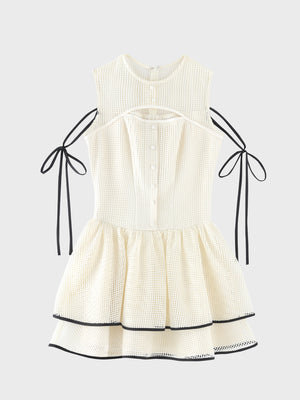 【Pre Order】Sheer decollete mesh lace mini onepiece(eme11029)