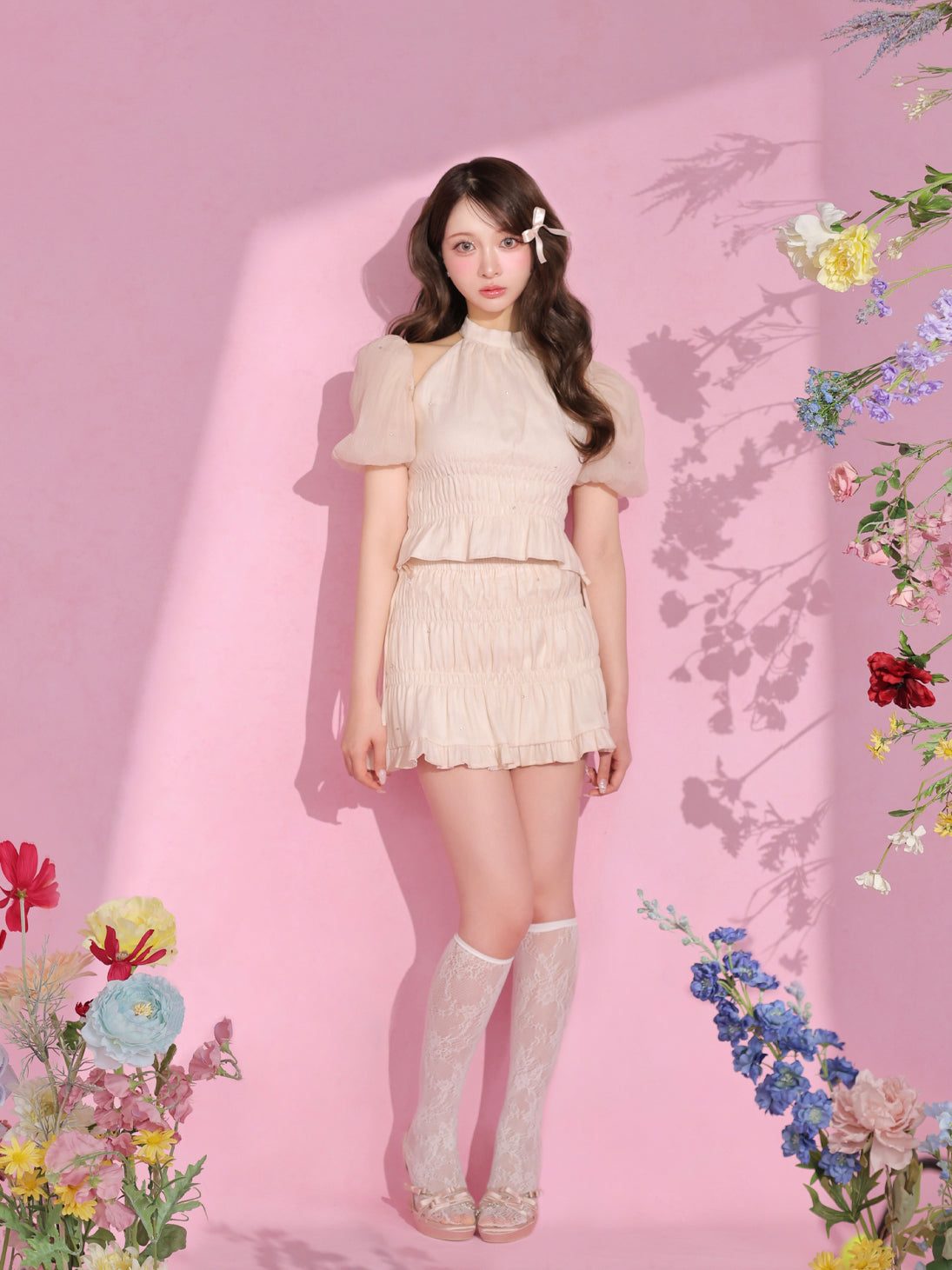 model：160cm　(size：L　color：Pink)