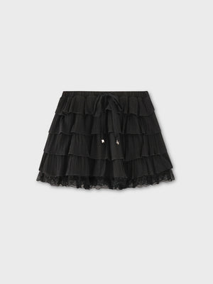 Tiered frill gathered mini skirt (eme11031)