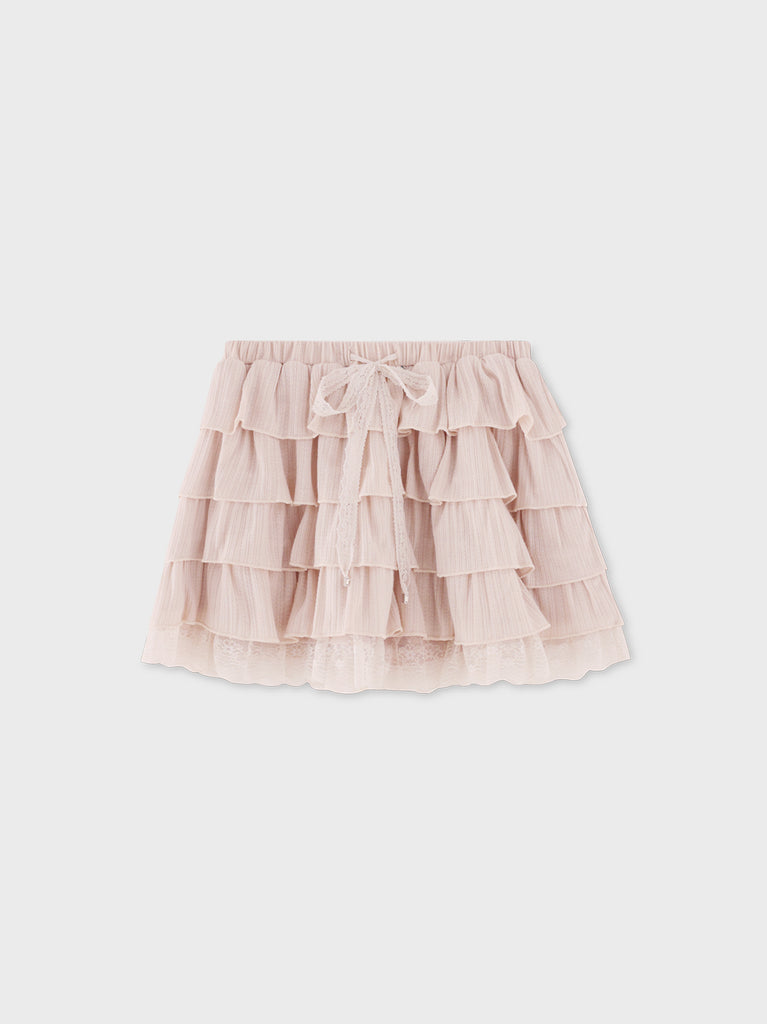 Tiered frill gathered mini skirt (eme11031)