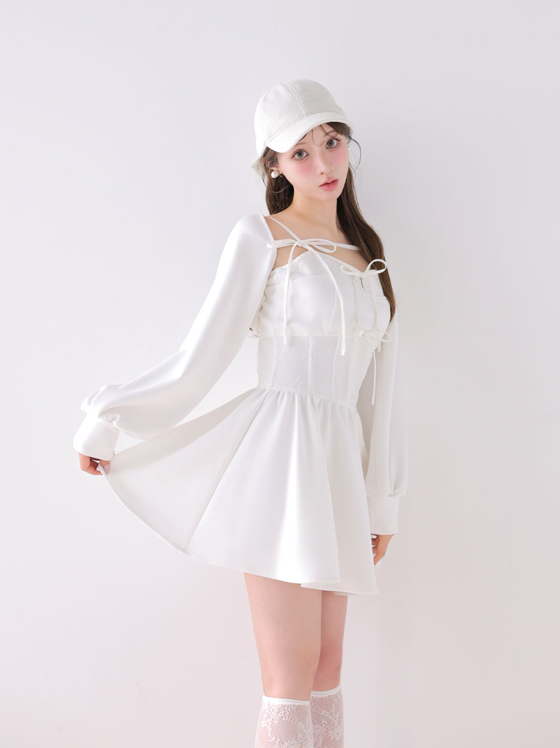 model：160cm　(size：F　color：White)