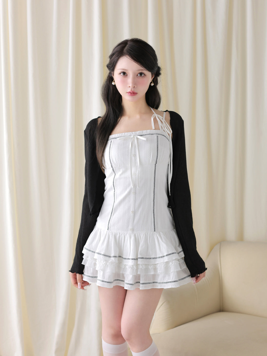 model：160cm　(size：F　color：Black)