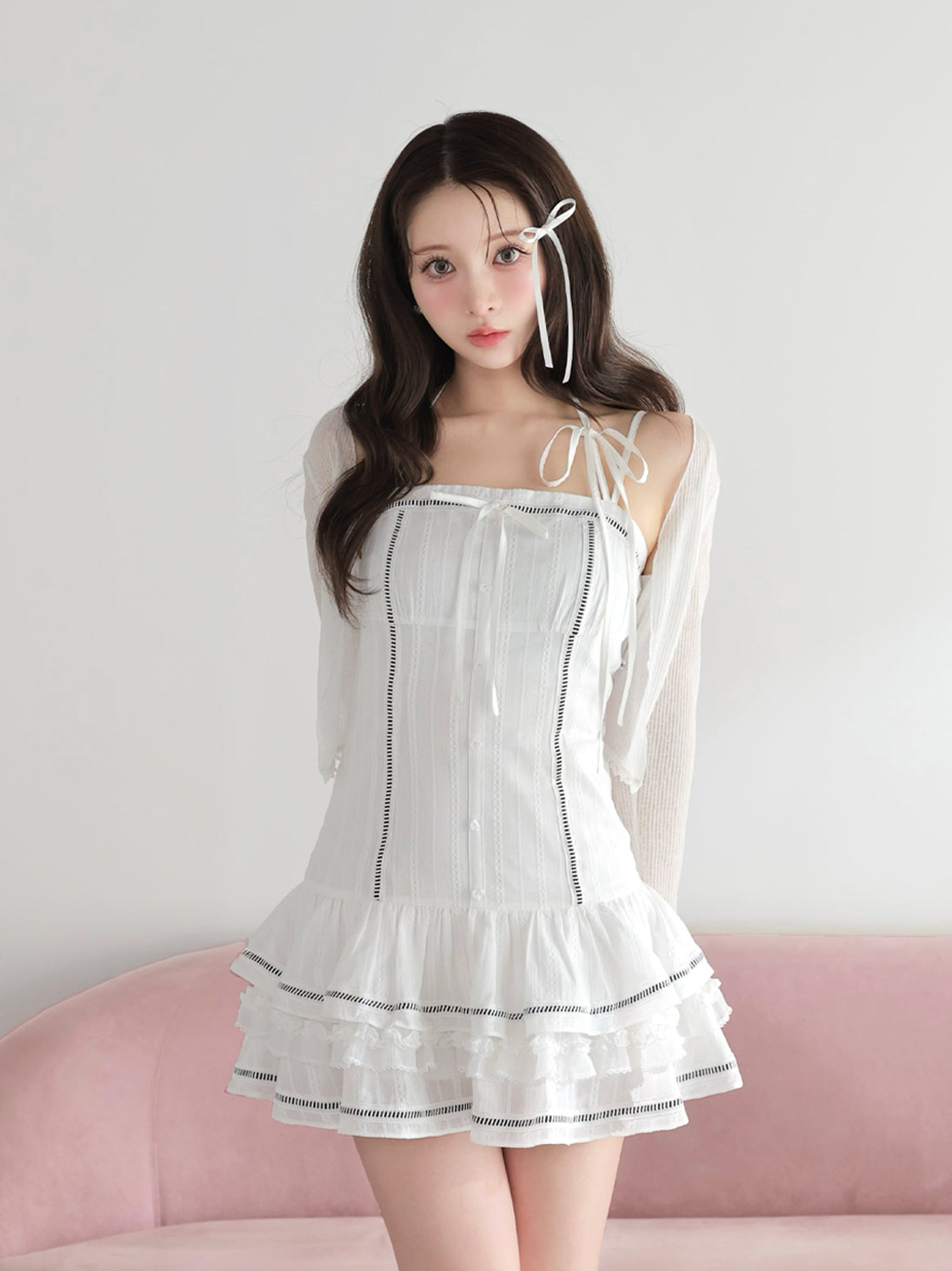 model：160cm　(size：F　color：White)