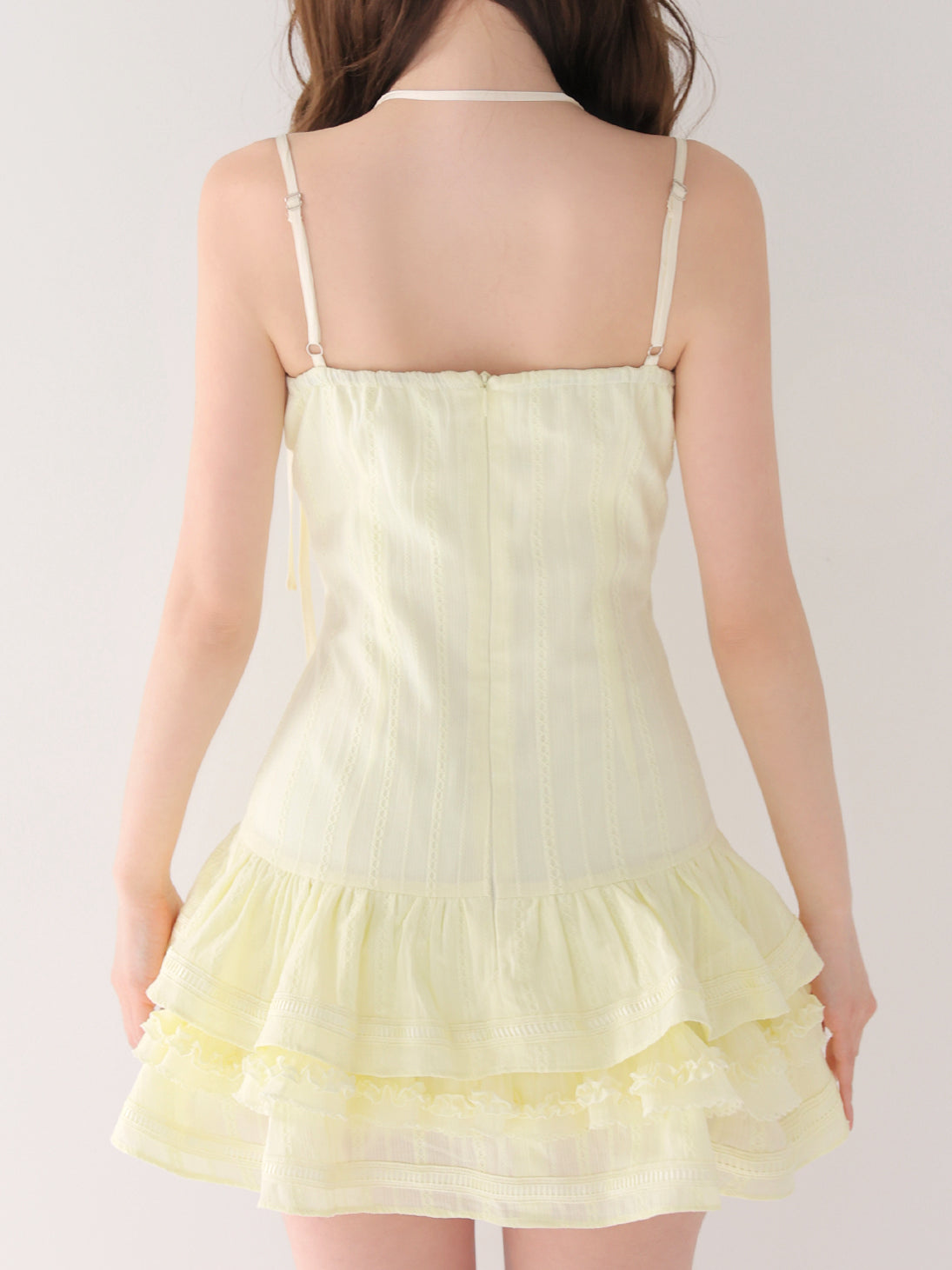 Cotton lace ribbon cami mini onepiece(eme11040) – M me eme