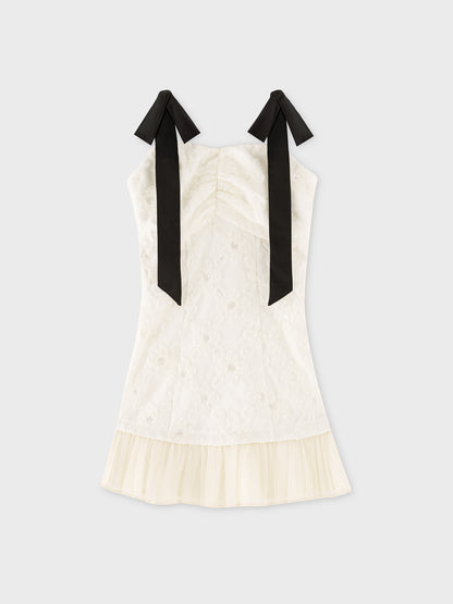 Heart cut line lace mini onepiece(eme11043)