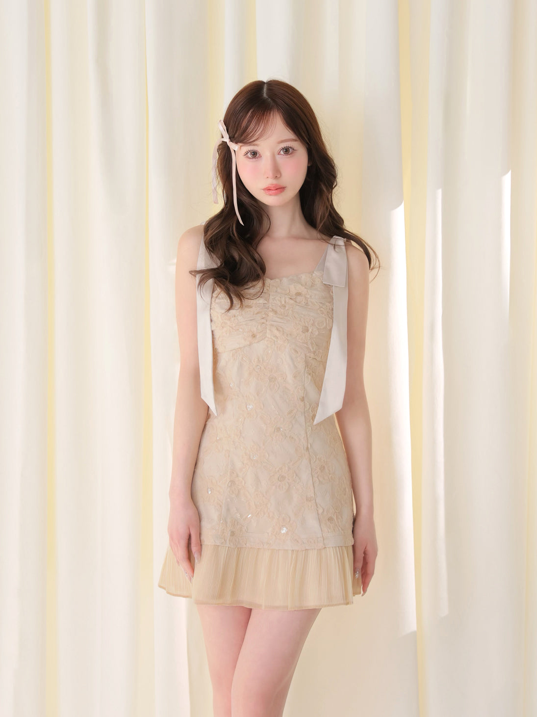 model：162cm　(size：F　color：Pink)