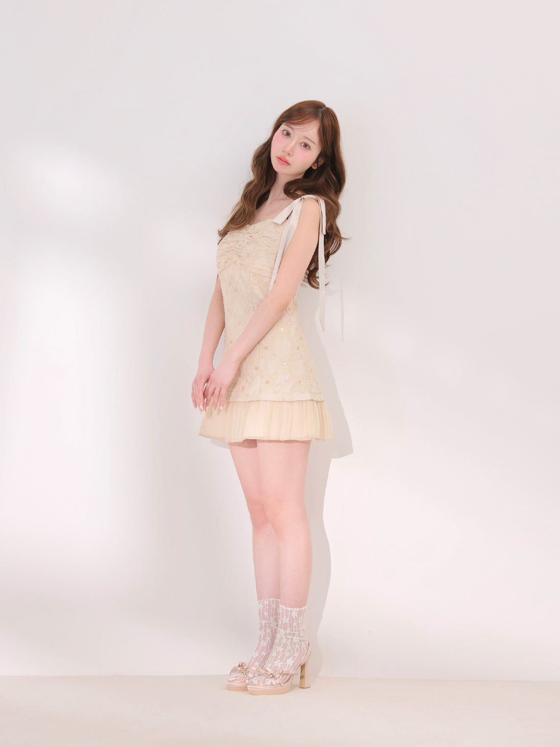 Heart cut line lace mini onepiece エムエメ Heart cut line lace mini onepiece(eme11043) – M me eme