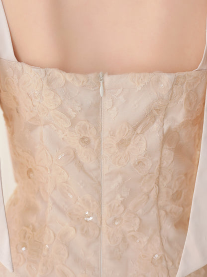 Heart cut line lace mini onepiece(eme11043)