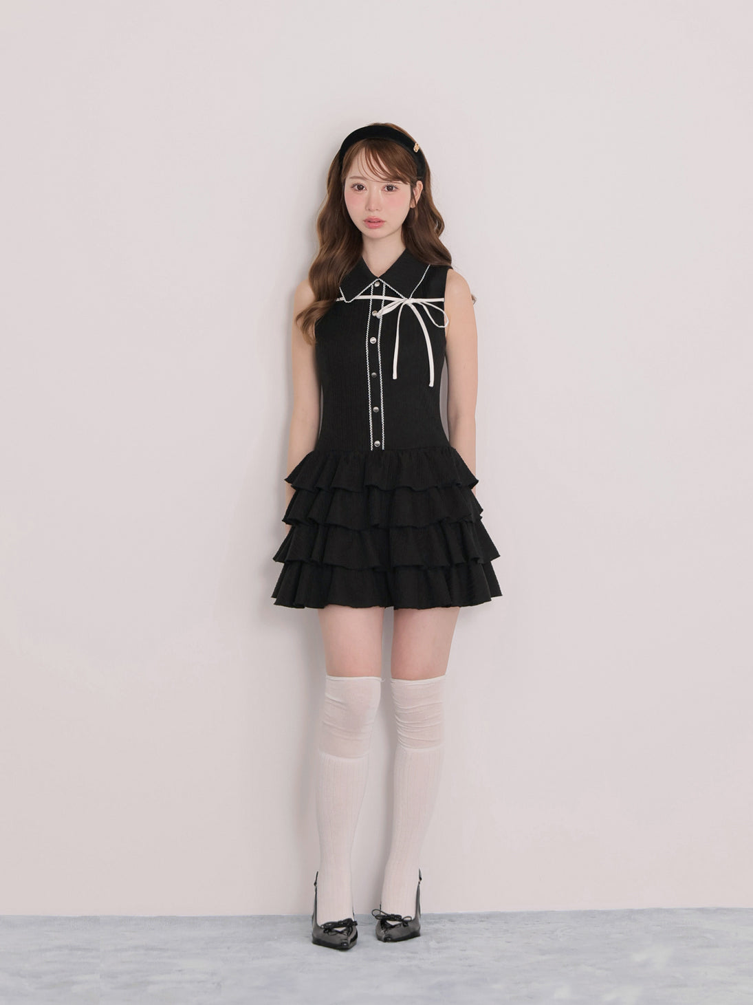model：162cm　(size：F　color：Black)