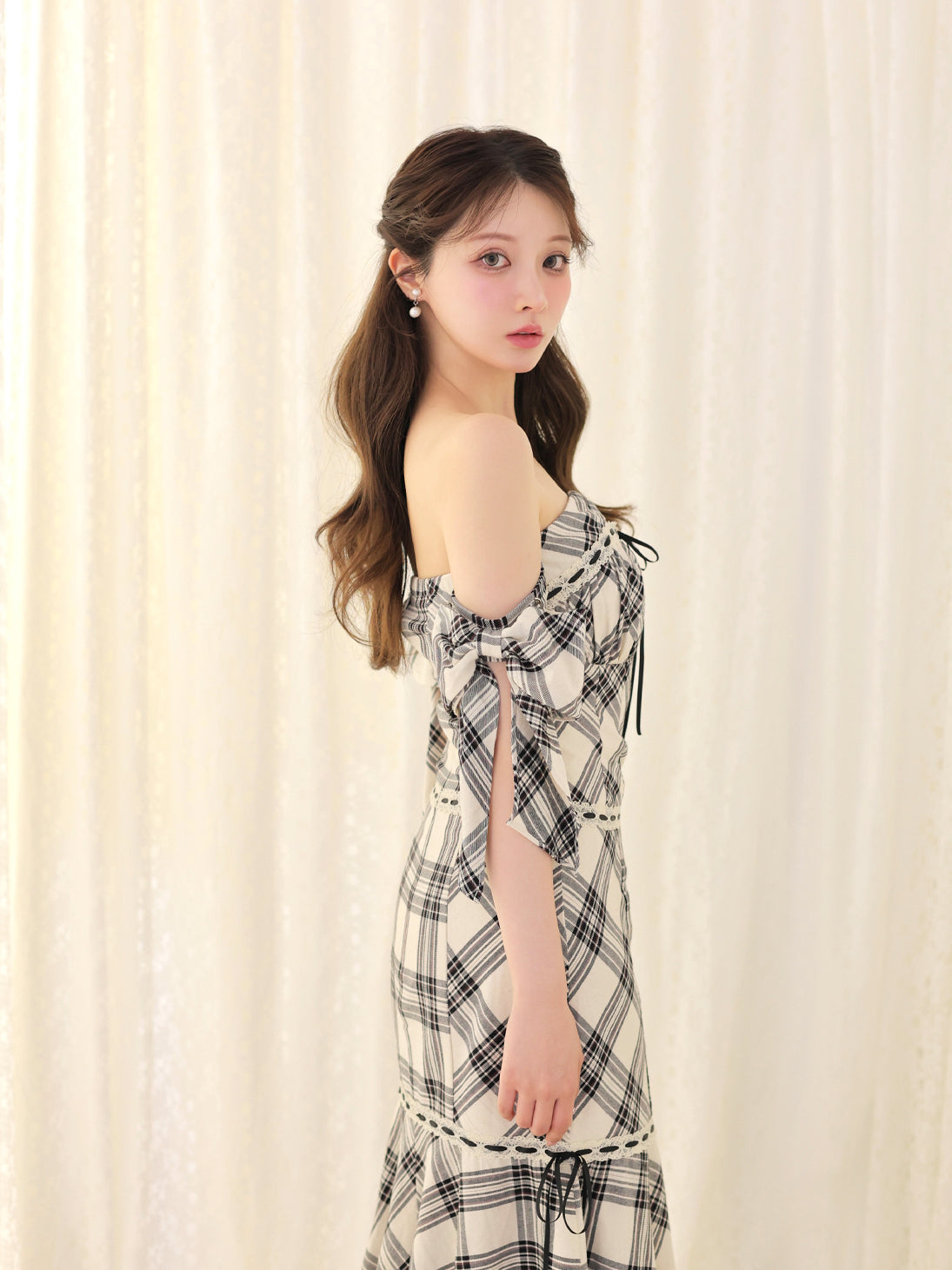model：160cm　(size：F　color：Beige)