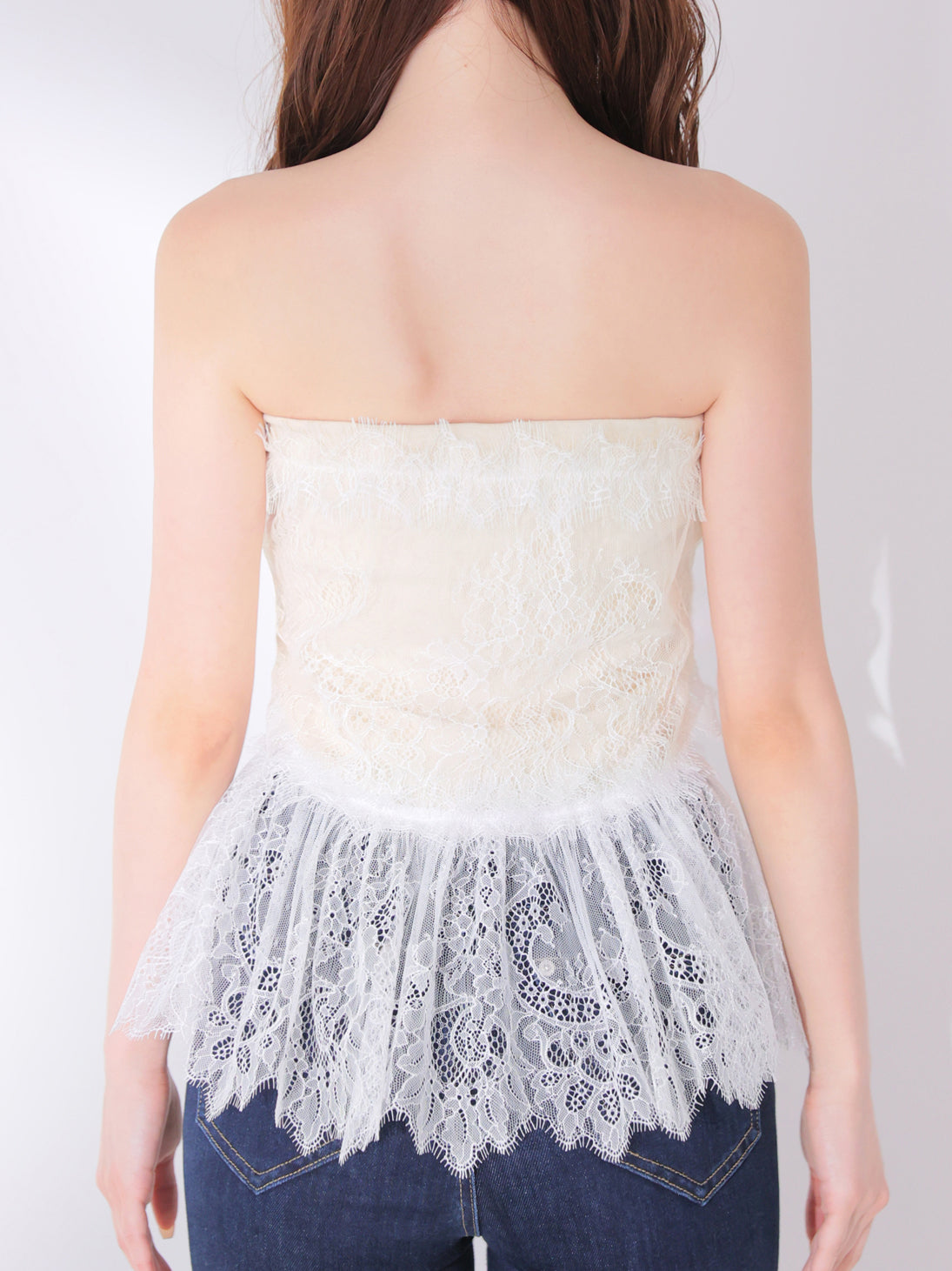 Lace hem front heart bare tops(eme11046) – M me eme