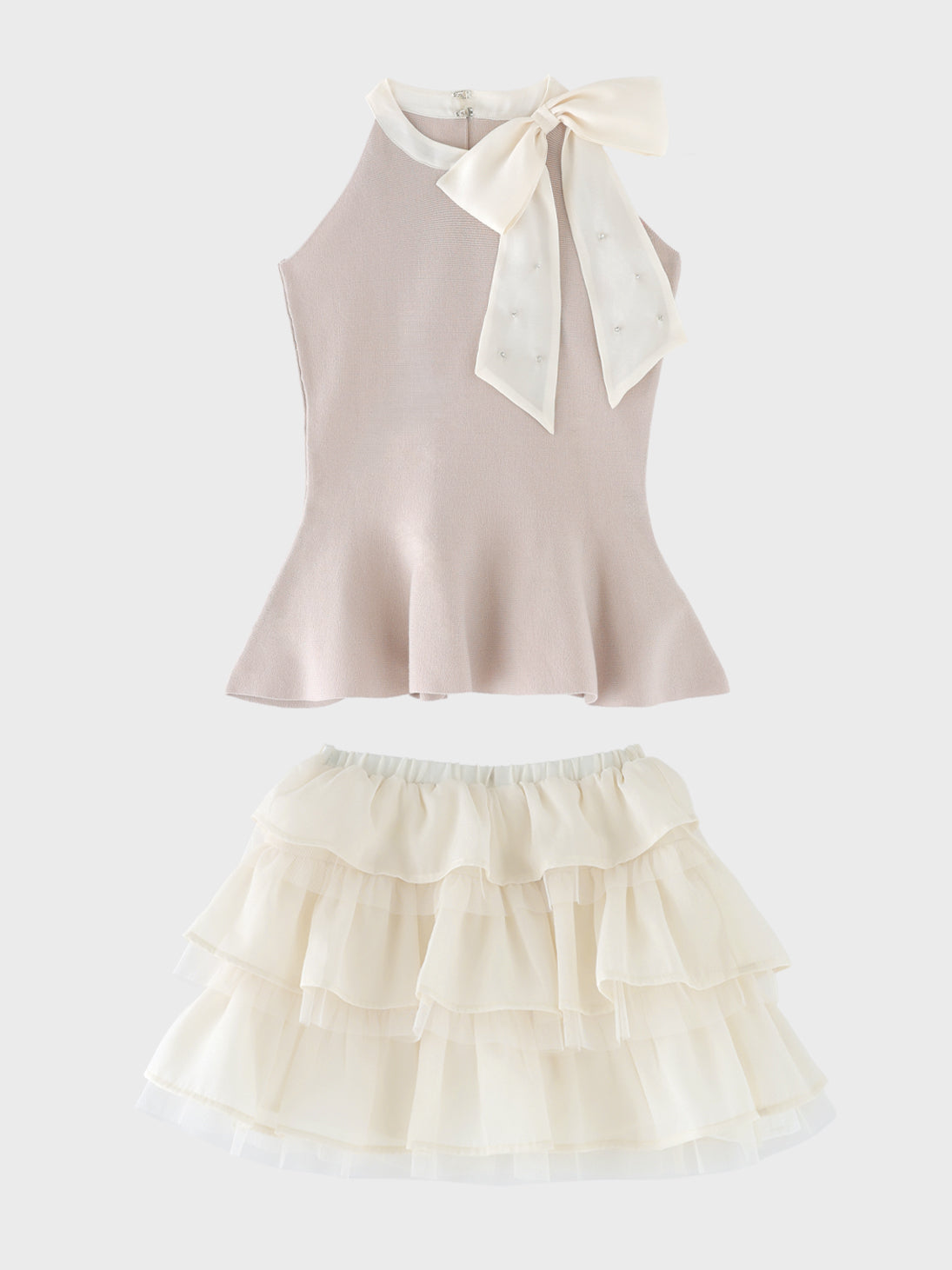 Bijou ribbon peplum tiered setup(eme11048)
