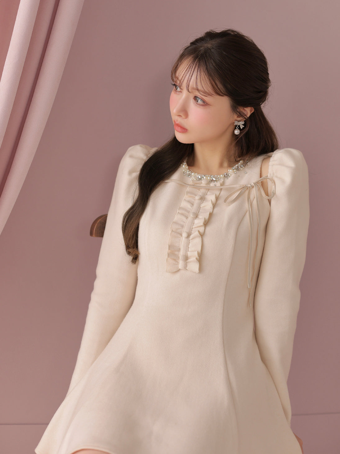 model：160cm　(size：F　color：Pink)
