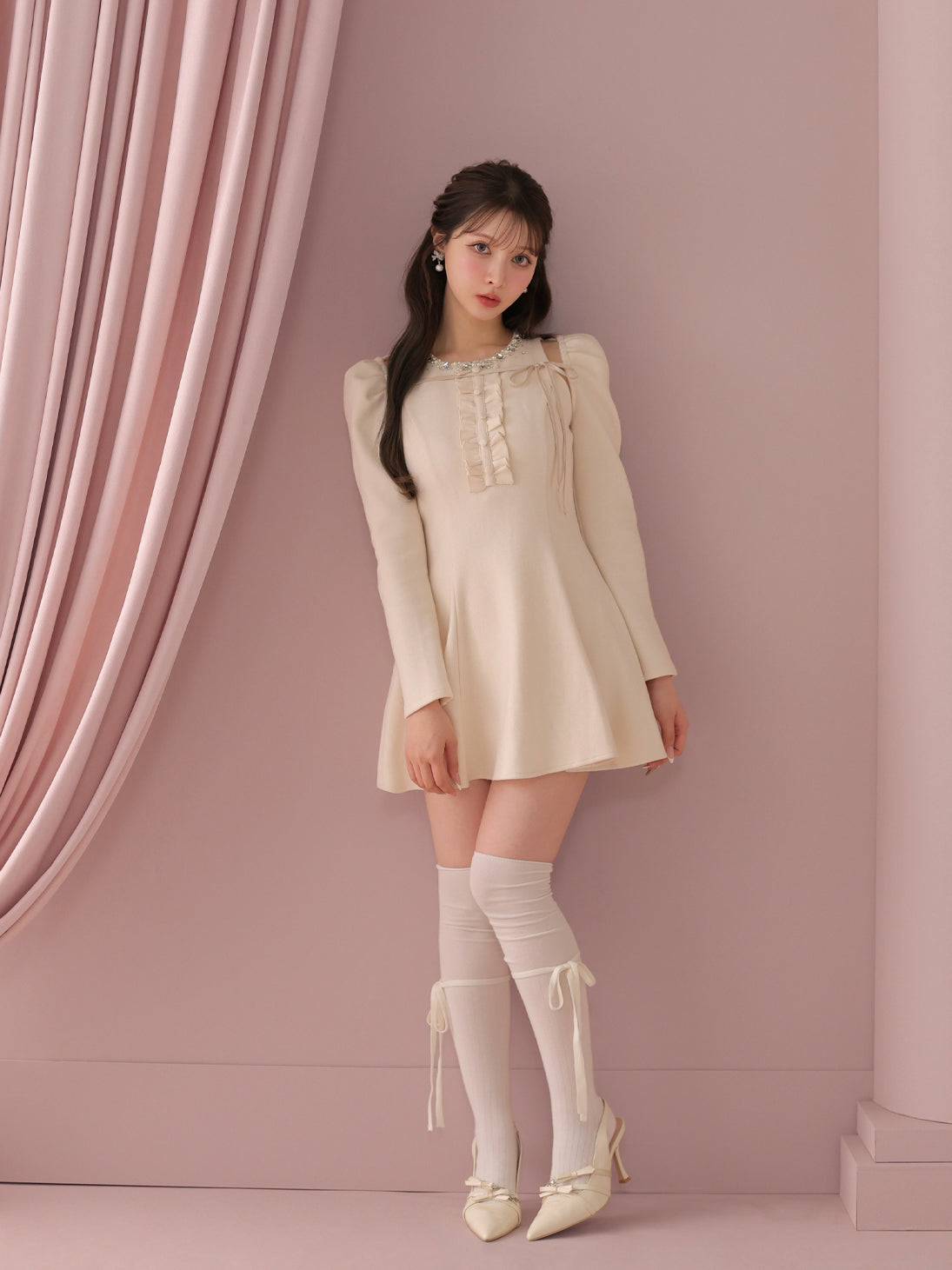 model：160cm　(size：F　color：Pink)