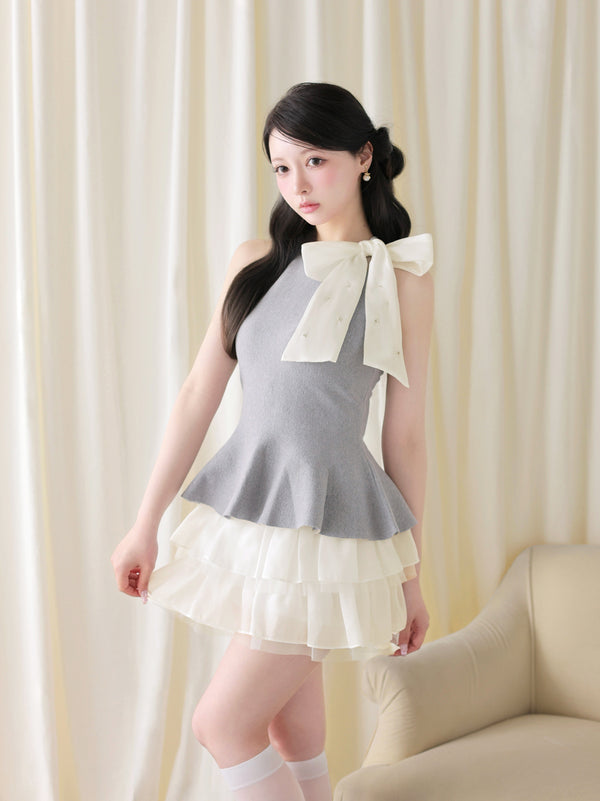 Bijou ribbon peplum tiered setup(eme11048)