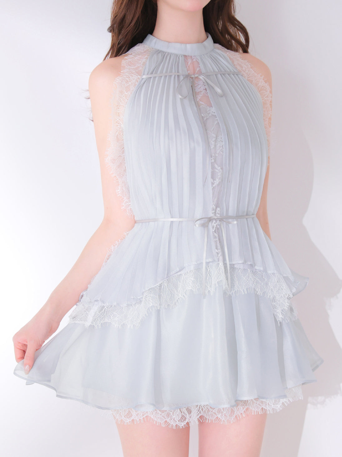 model：162cm　(size：F　color：Blue)