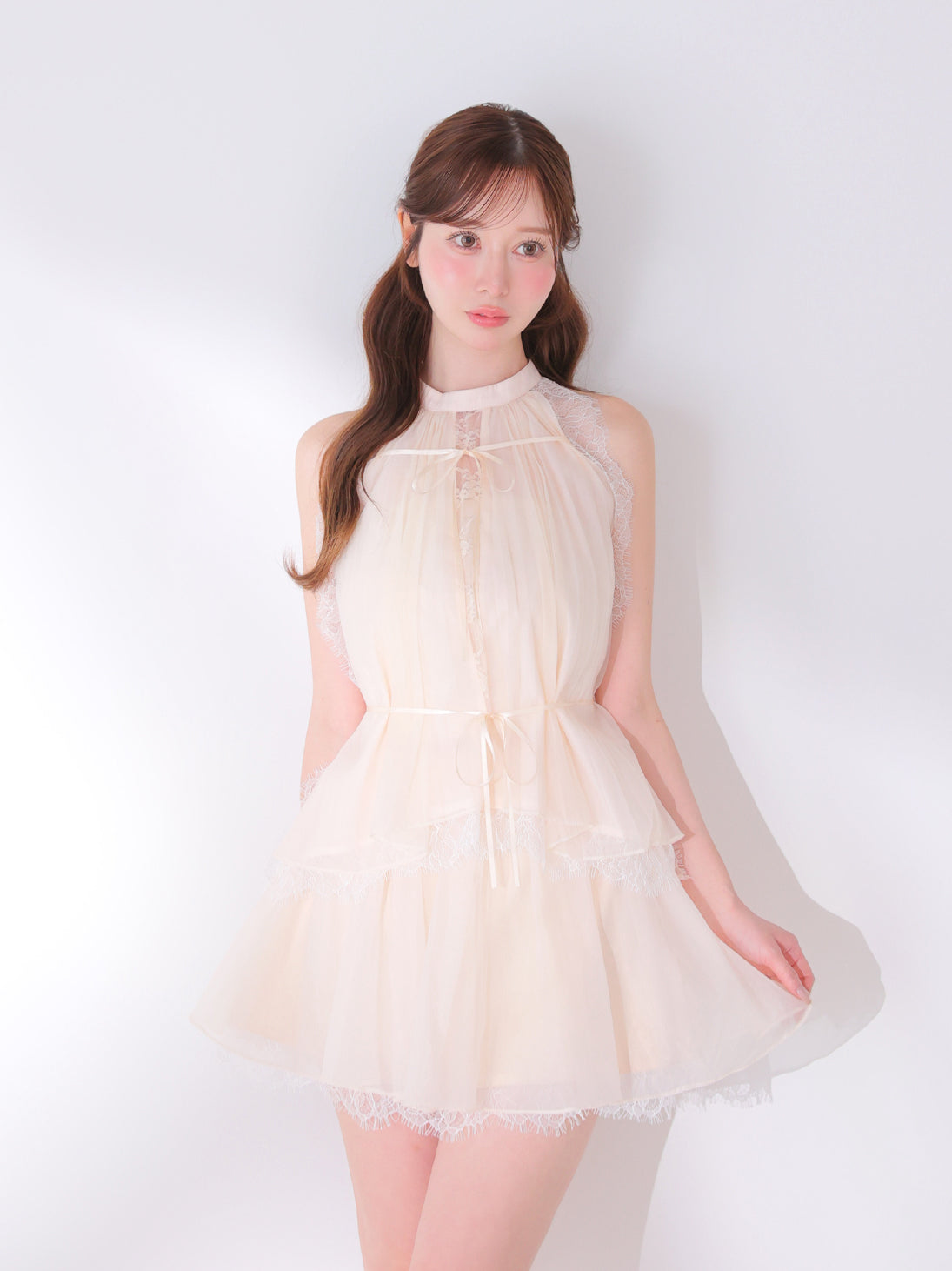 model：162cm　(size：F　color：Pink)