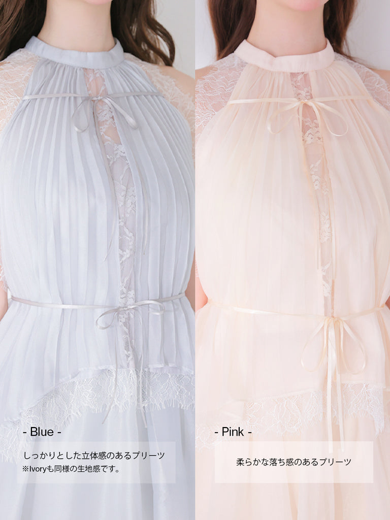 Lame chiffon lace halter ribbon blouse(eme11053)