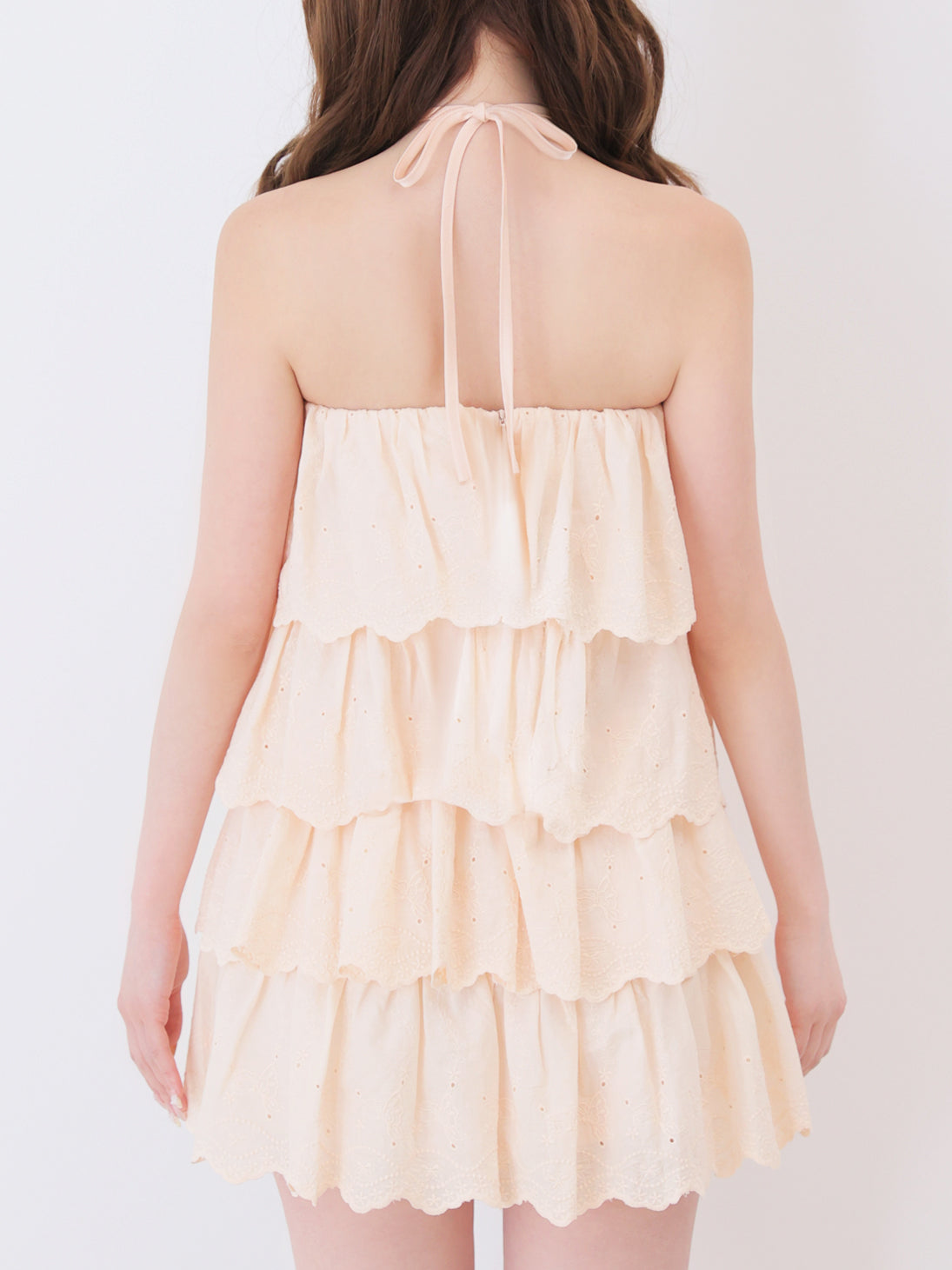 Scallop lace ribbon tiered mini onepiece(eme11054) – M me eme