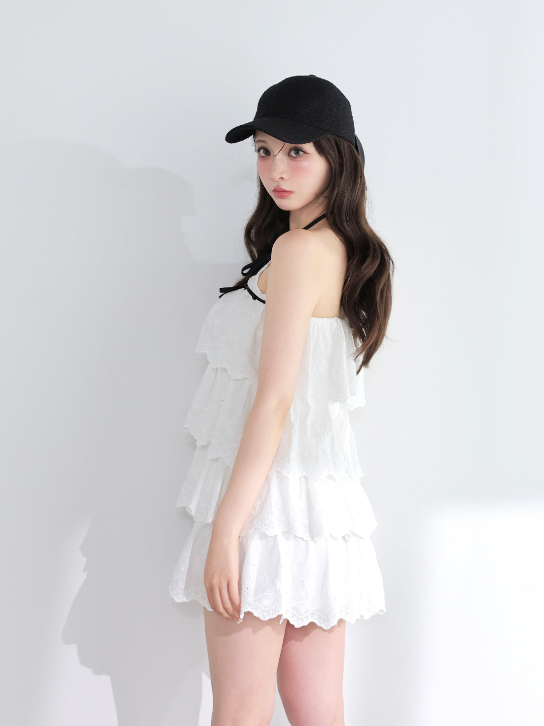 Scallop lace ribbon tiered mini onepiece(eme11054) – M me eme