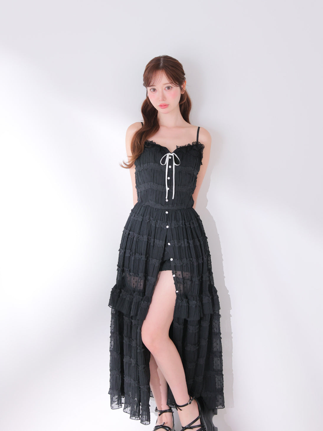 Romantic lace cami slit onepiece(eme11056) – M me eme