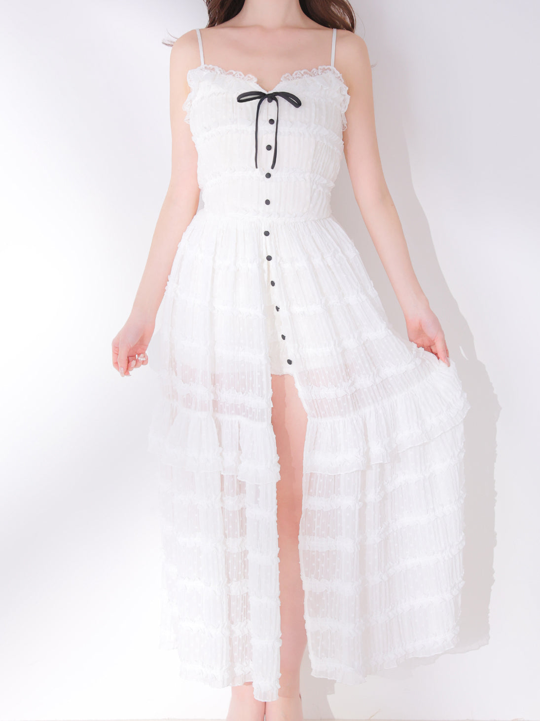 Romantic lace cami slit onepiece(eme11056) – M me eme