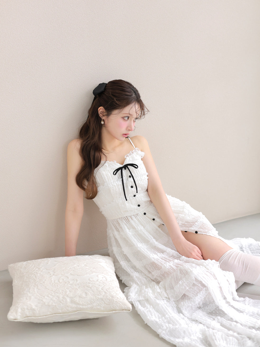 Romantic lace cami slit onepiece(eme11056) – M me eme