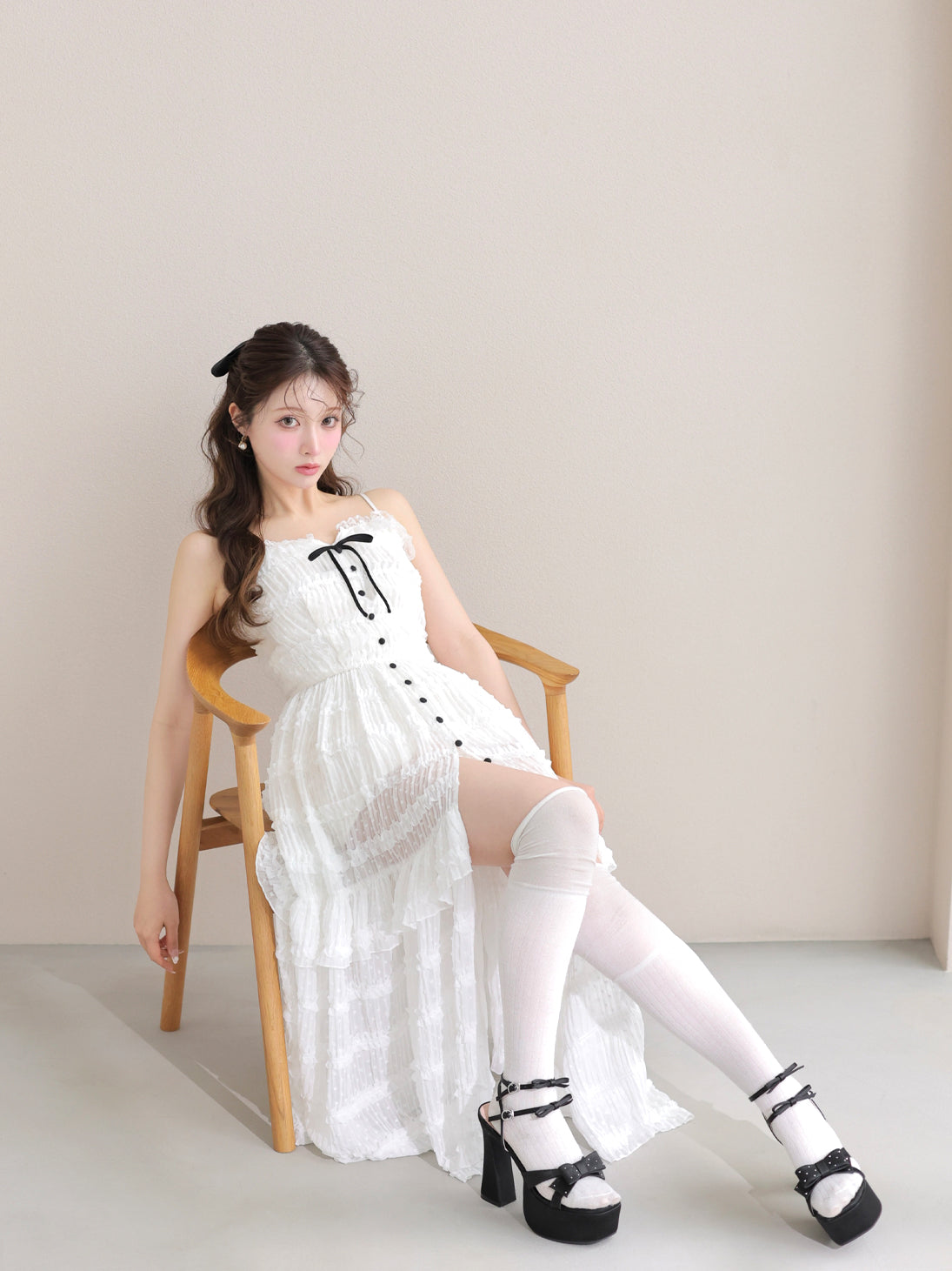 Romantic lace cami slit onepiece(eme11056) – M me eme