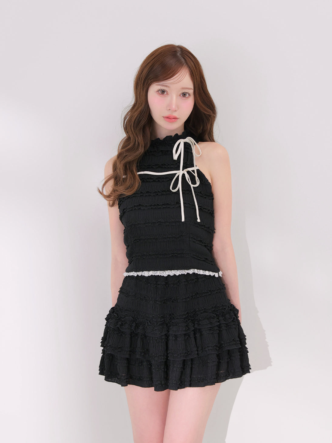 model：162cm　(size：F　color：Black)