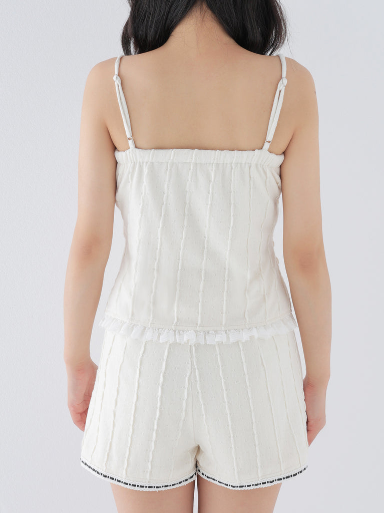 【Pre Order】Frill ribbon fit line 3piece setup(eme11059)