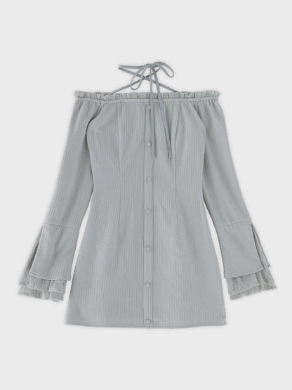 Lace trim rib mini onepiece(eme11060)