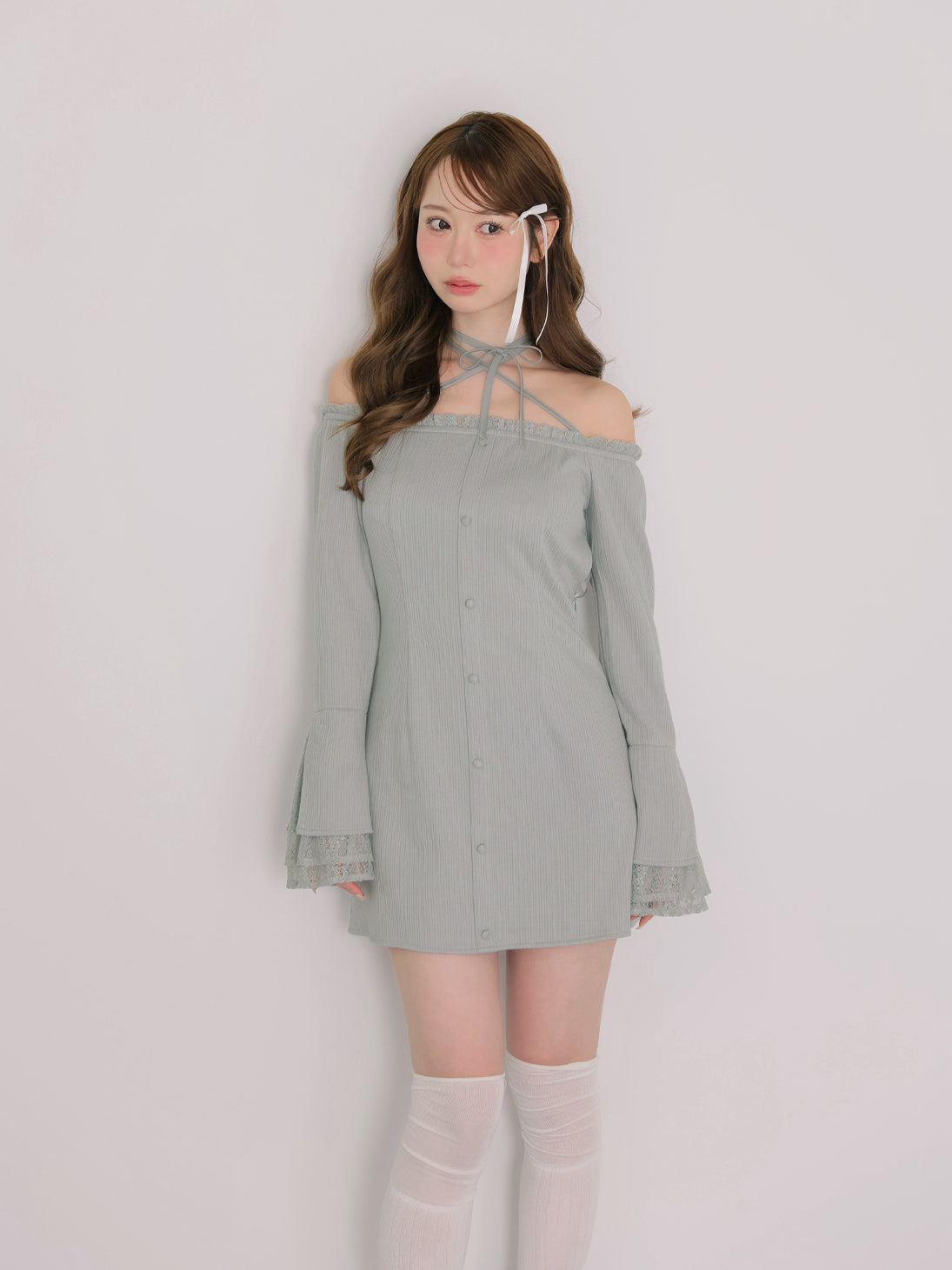 model：162cm　(size：F　color：Blue)