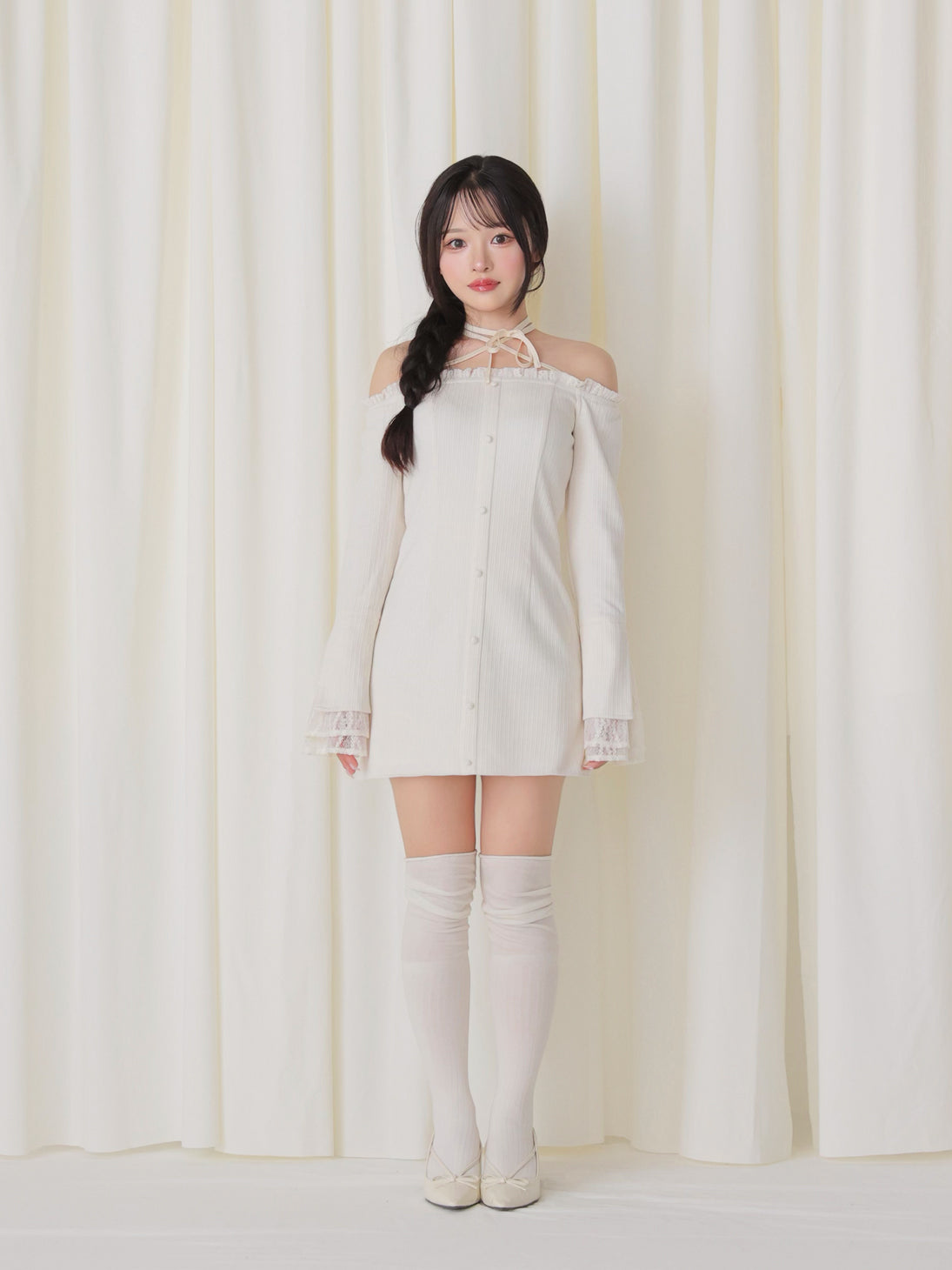 Lace trim rib mini onepiece(eme11060) – M me eme