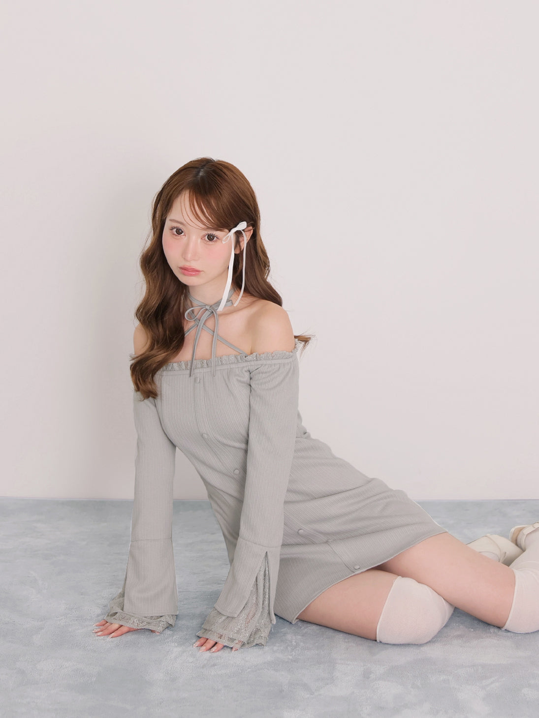 model：162cm　(size：F　color：Blue)