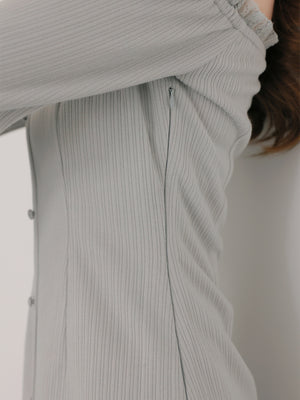 Lace trim rib mini onepiece(eme11060)