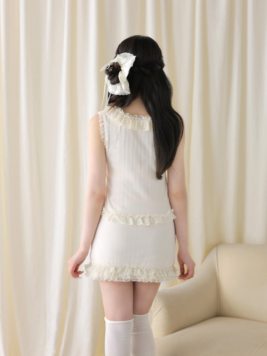 Lace line knit ribbon setup(eme10621) – M me eme