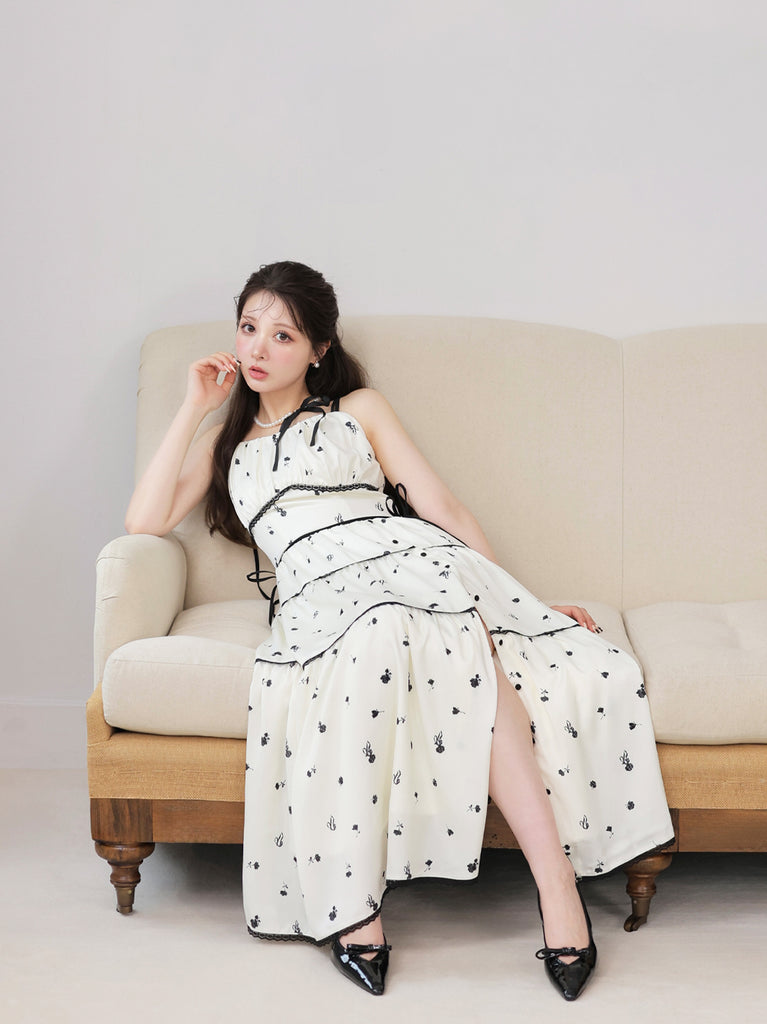 model：160cm　(size：F　color：Ivory×Black)
