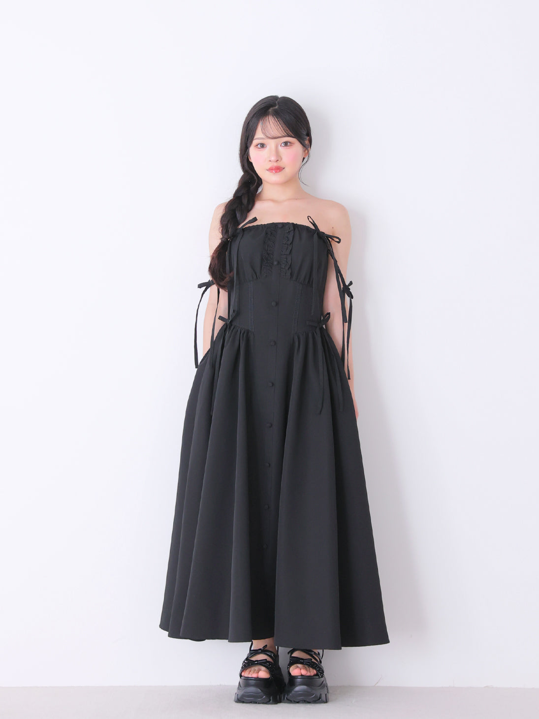 model：150cm　(size：F　color：Black)
