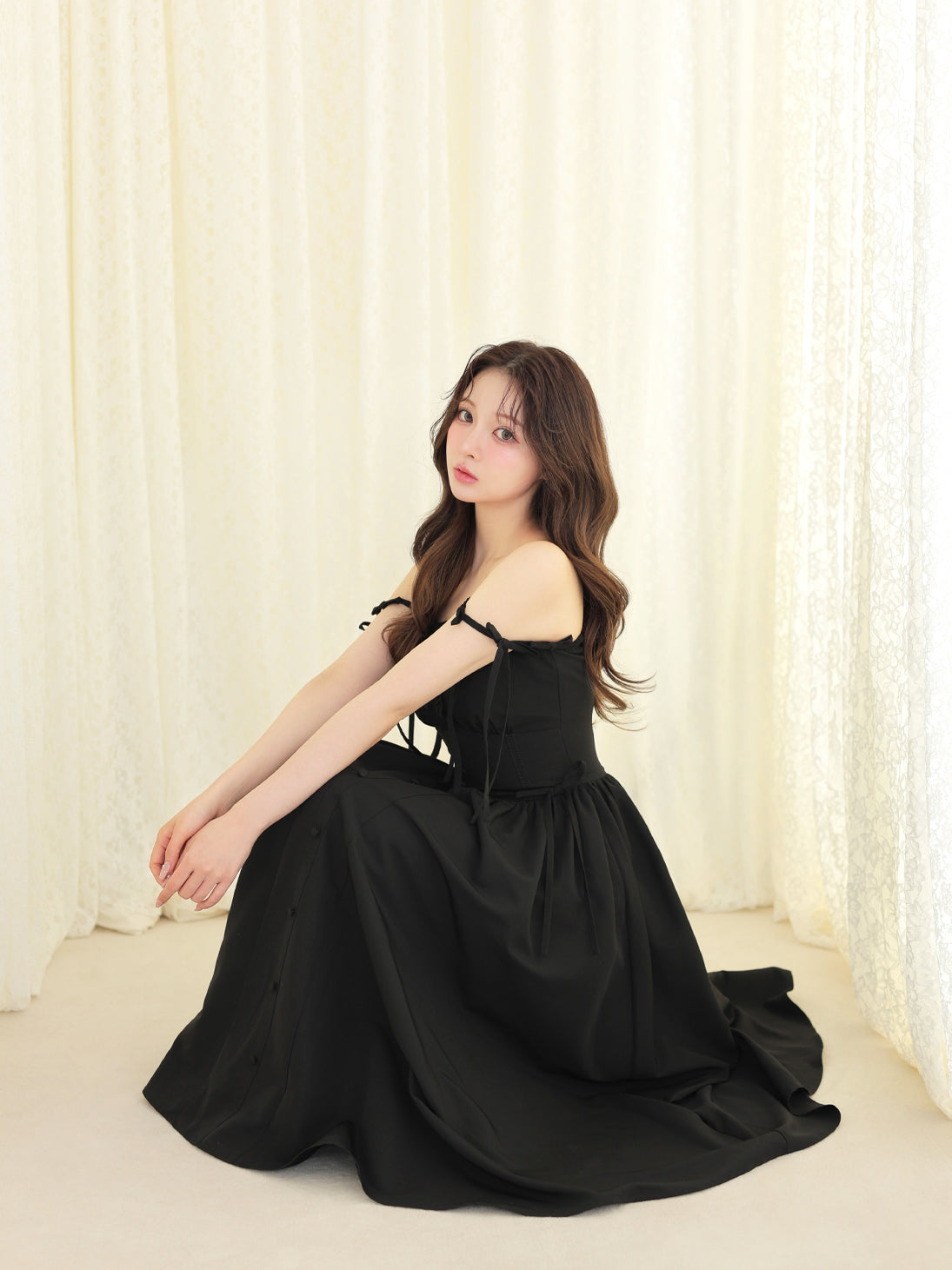 model：160cm　(size：F　color：Black)