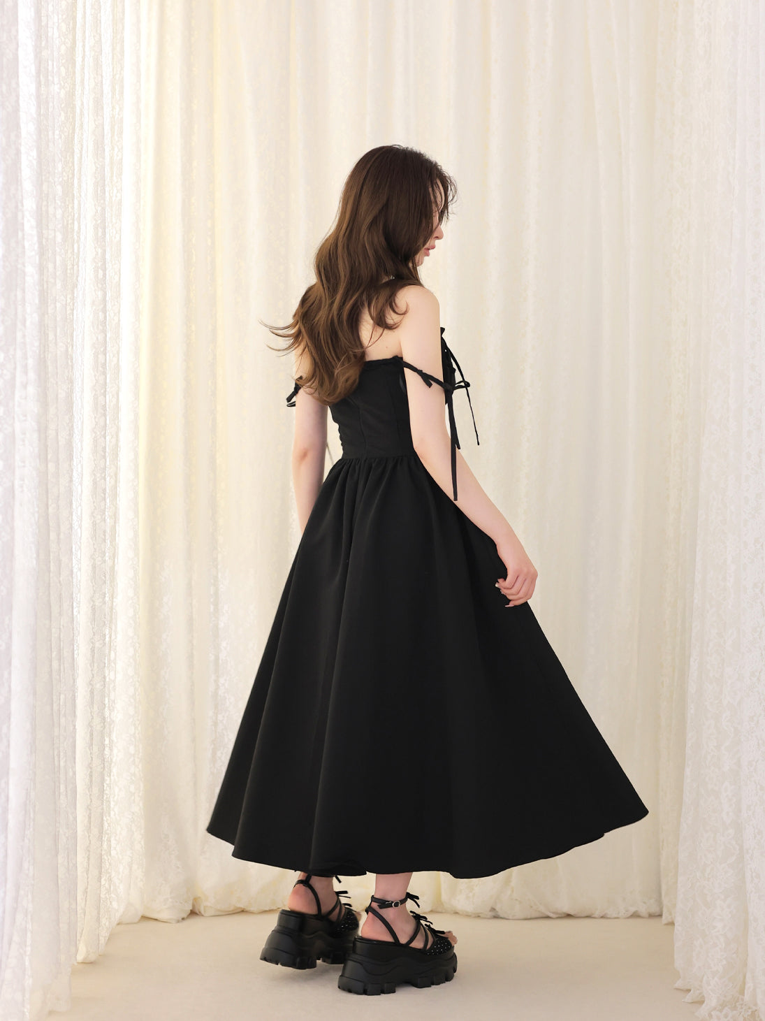 model：160cm　(size：F　color：Black)