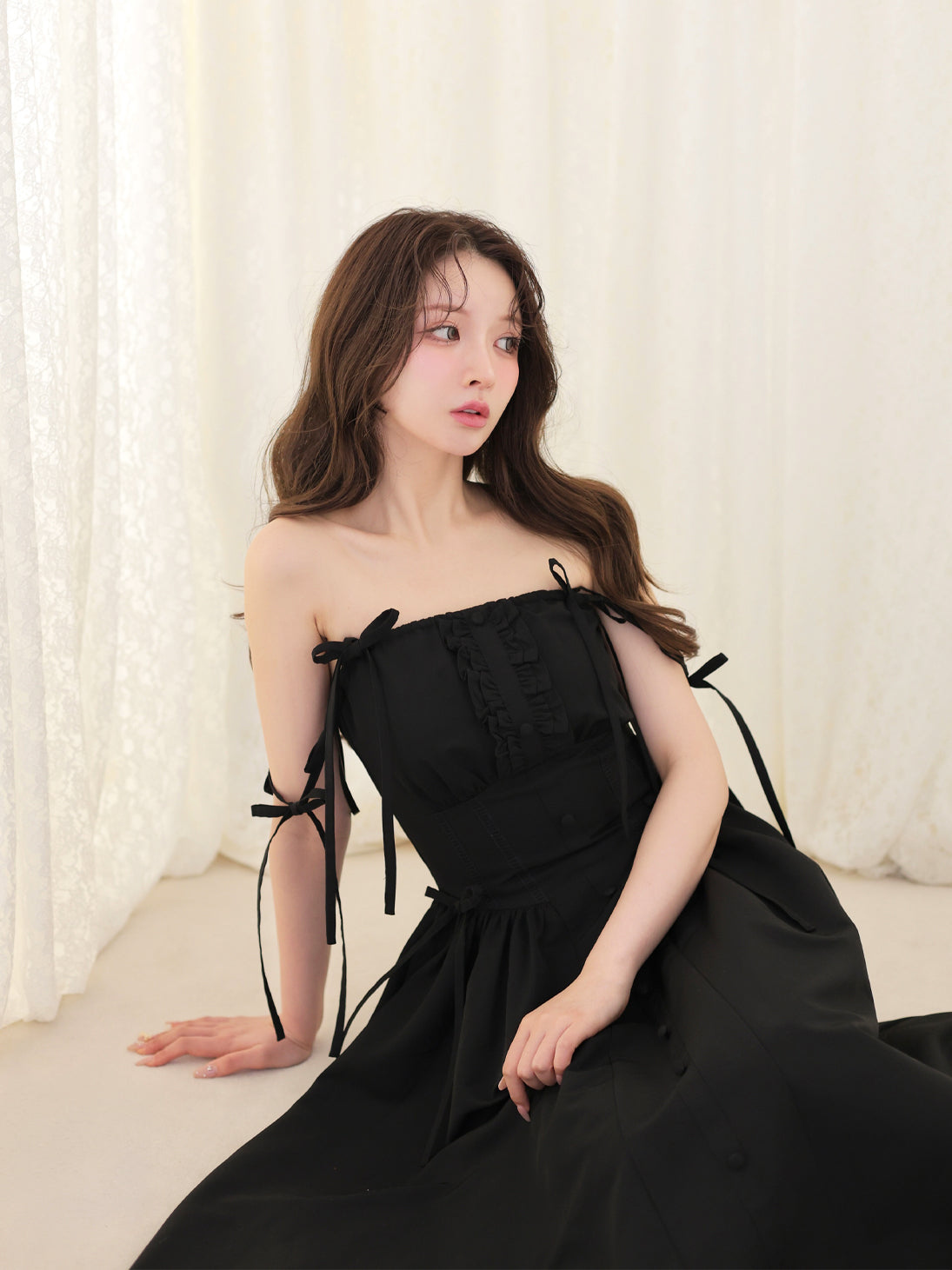 model：160cm　(size：F　color：Black)