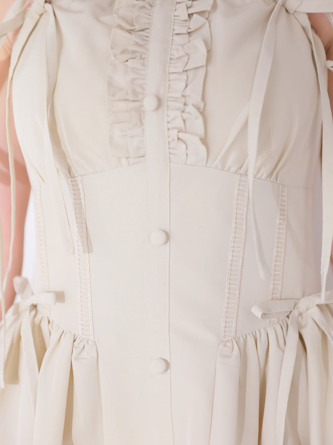 【Pre Order】Broad ribbon bare flare onepiece(eme11064)