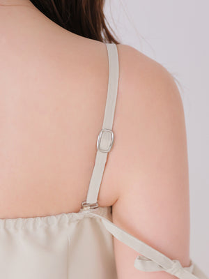 【Pre Order】Broad ribbon bare flare onepiece(eme11064)