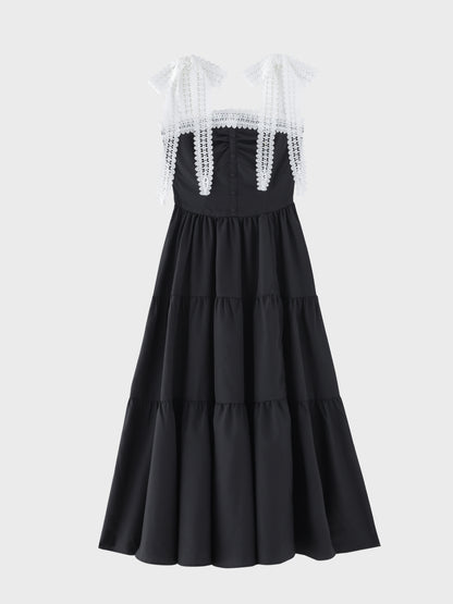 Lace line tiered long onepiece(eme11065)