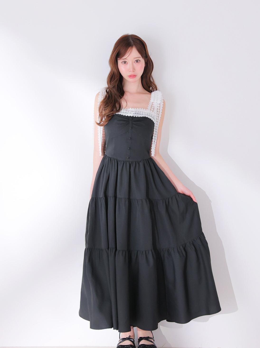 model：162cm　(size：F　color：Black)