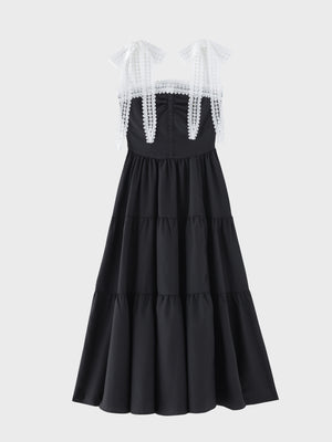 Lace line tiered long onepiece(eme11065)