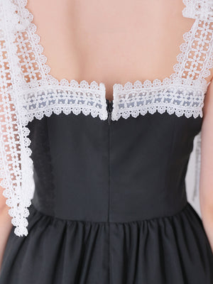 Lace line tiered long onepiece(eme11065)