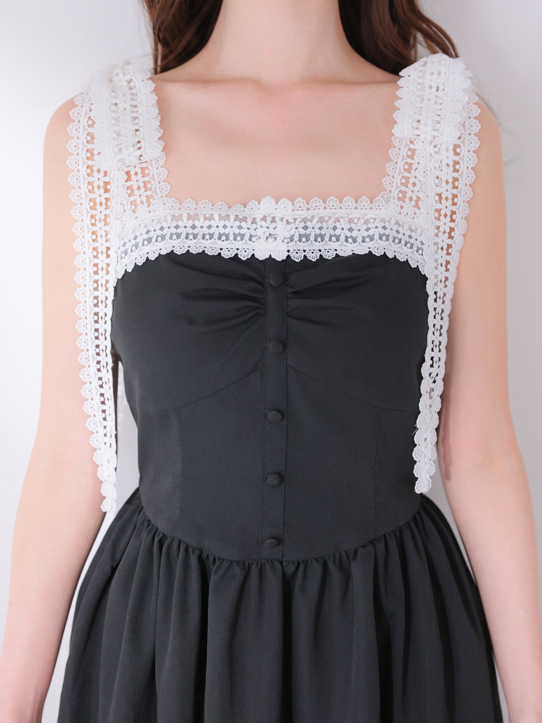 Lace line tiered long onepiece(eme11065)