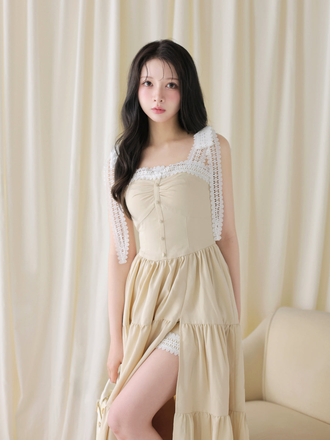 model：160cm　(size：F　color：Ivory)